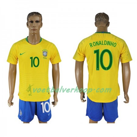 Brazilië Ronaldinho 10 Thuisshirt WK voetbal 2018